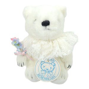 Vintage 1985 Gorham Remembears Teddy Bear Plush Stuffed Animal Toy Lace Collar